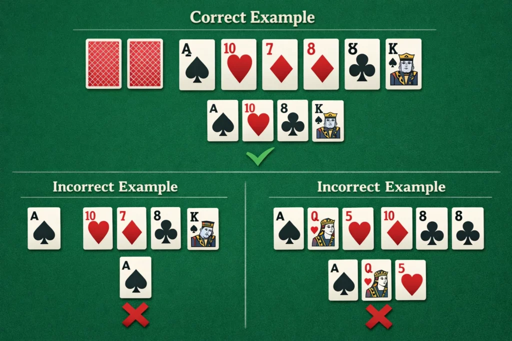 Visual situations of legal vs illegal hands